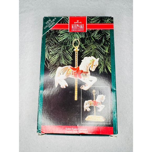 Hallmark Keepsake Ornament 1992 Tobin Fraley Carousel Horse with Stand with Box - Picture 1 of 7